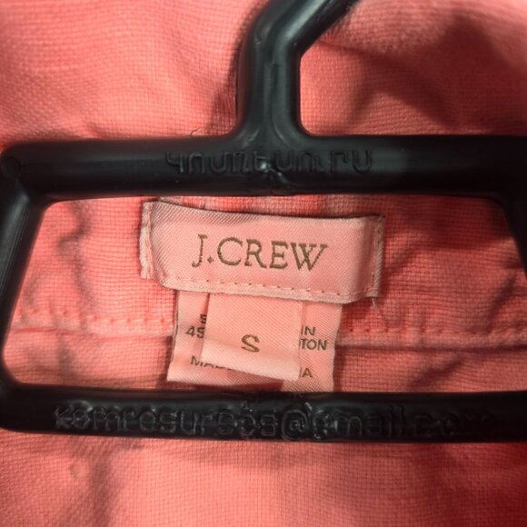 Womens J.Crew Pink Linen Blend Utility Vest Drawstring Hem Button & Zipper S - Picture 2 of 9